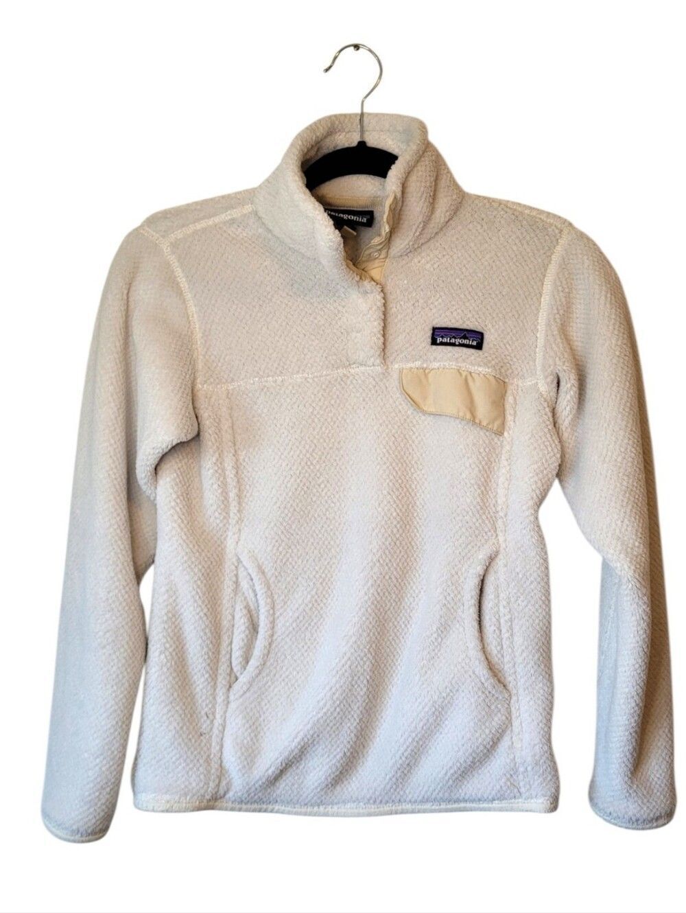 Patagonia Cream Cowl-Neck Fleece Pullover Size XS